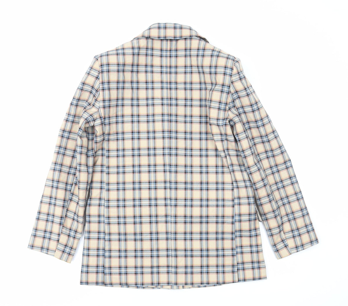 ASOS Womens Beige Plaid Jacket Size 8 Button