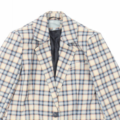 ASOS Womens Beige Plaid Jacket Size 8 Button