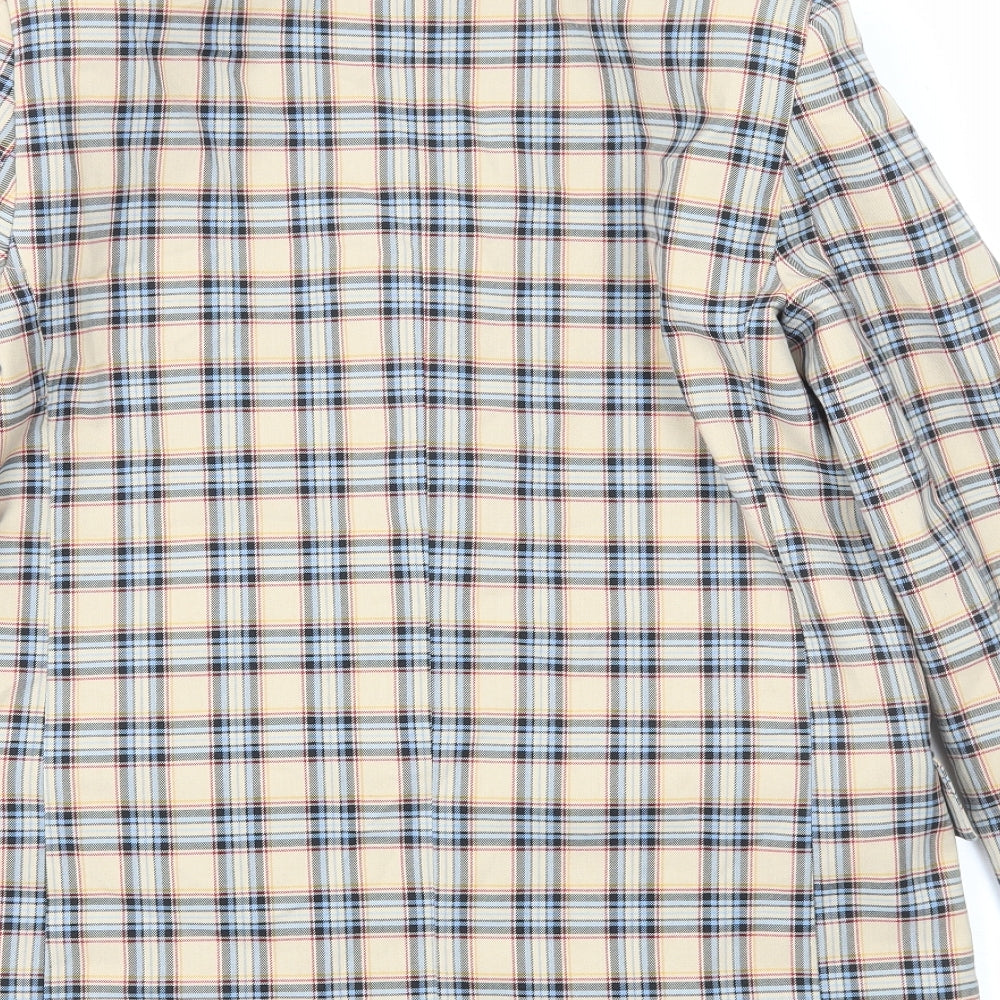 ASOS Womens Beige Plaid Jacket Size 8 Button