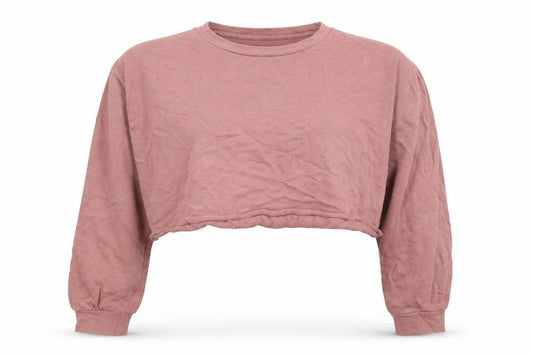 PRETTYLITTLETHING Womens Pink Cotton Pullover Sweatshirt Size 4XL Pullover - Cropped