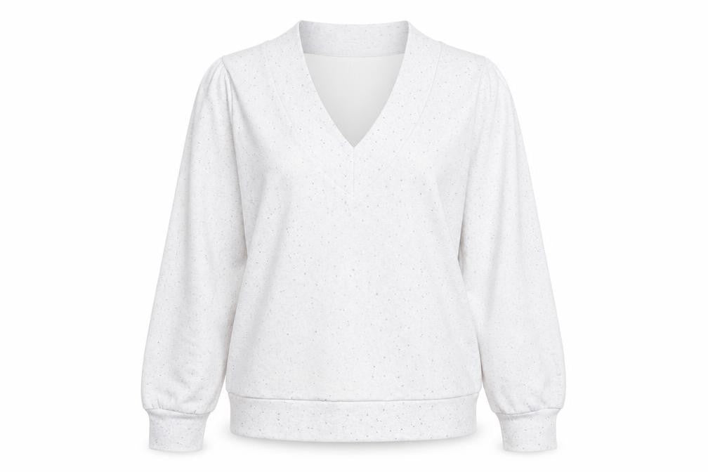 Exclusive Womens Grey V-Neck Polyester Pullover Jumper Size M