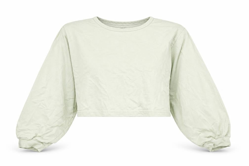 Honey Behave Womens Green Cotton Pullover Sweatshirt Size S Pullover - Cropped