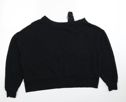 H&M Womens Black Cotton Pullover Sweatshirt Size M Pullover