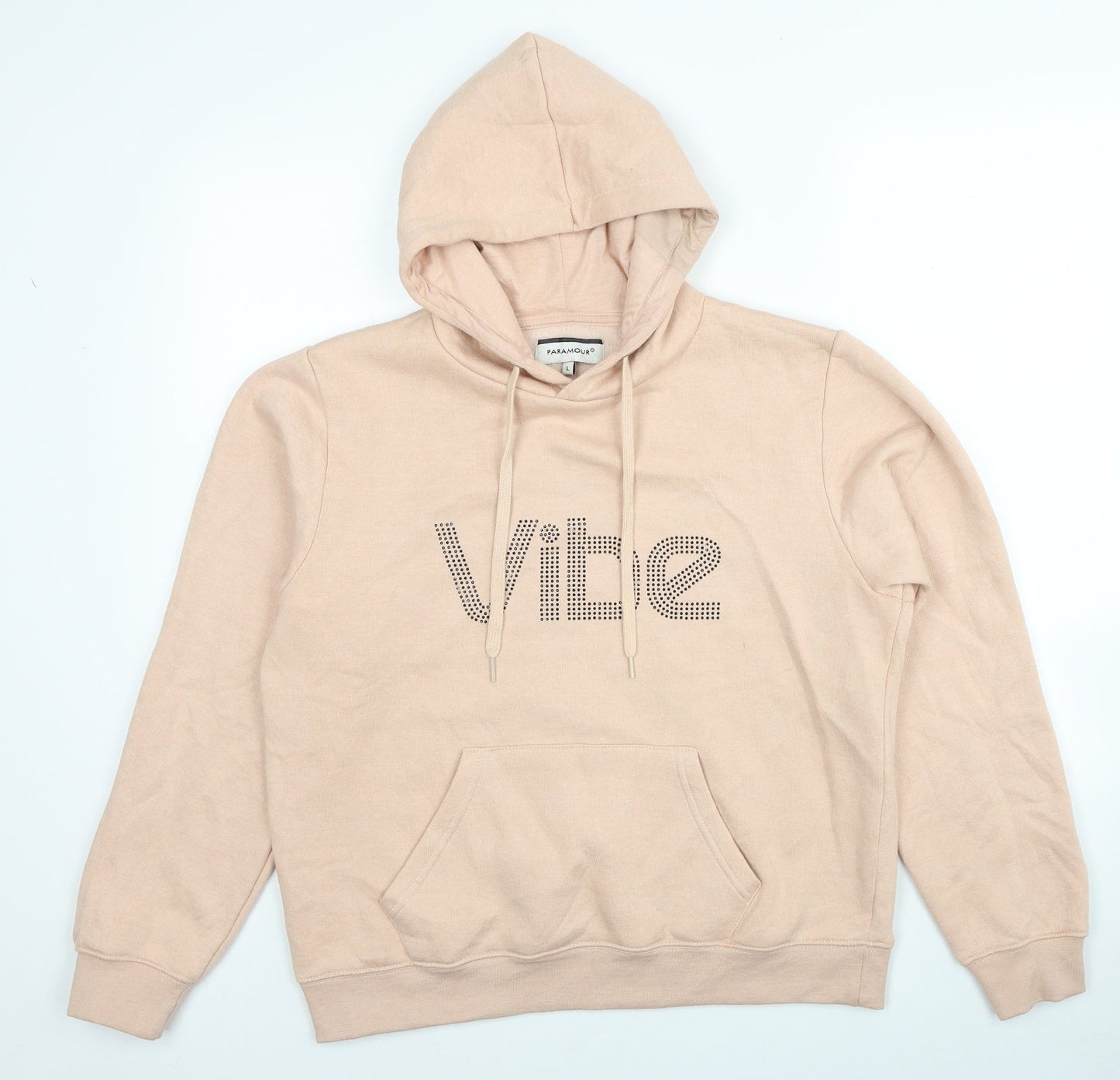 Paramour Womens Beige Cotton Pullover Hoodie Size L Pullover - Vibe