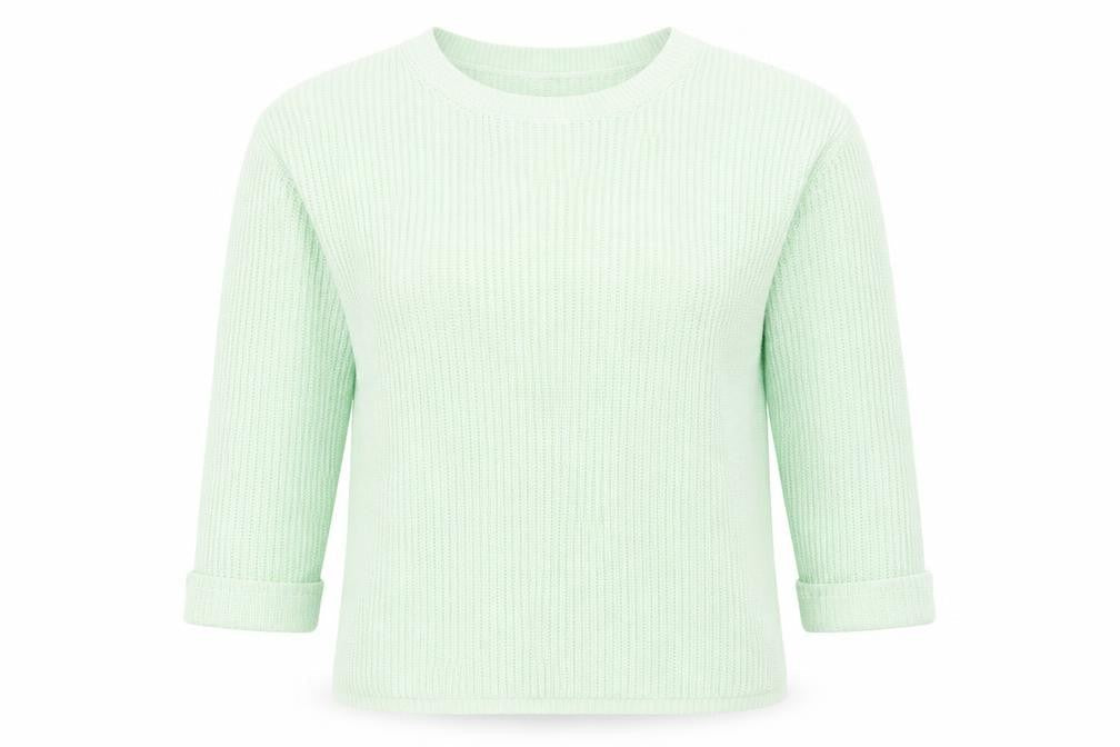 Miss Valley Womens Green Round Neck Acrylic Pullover Jumper Size M