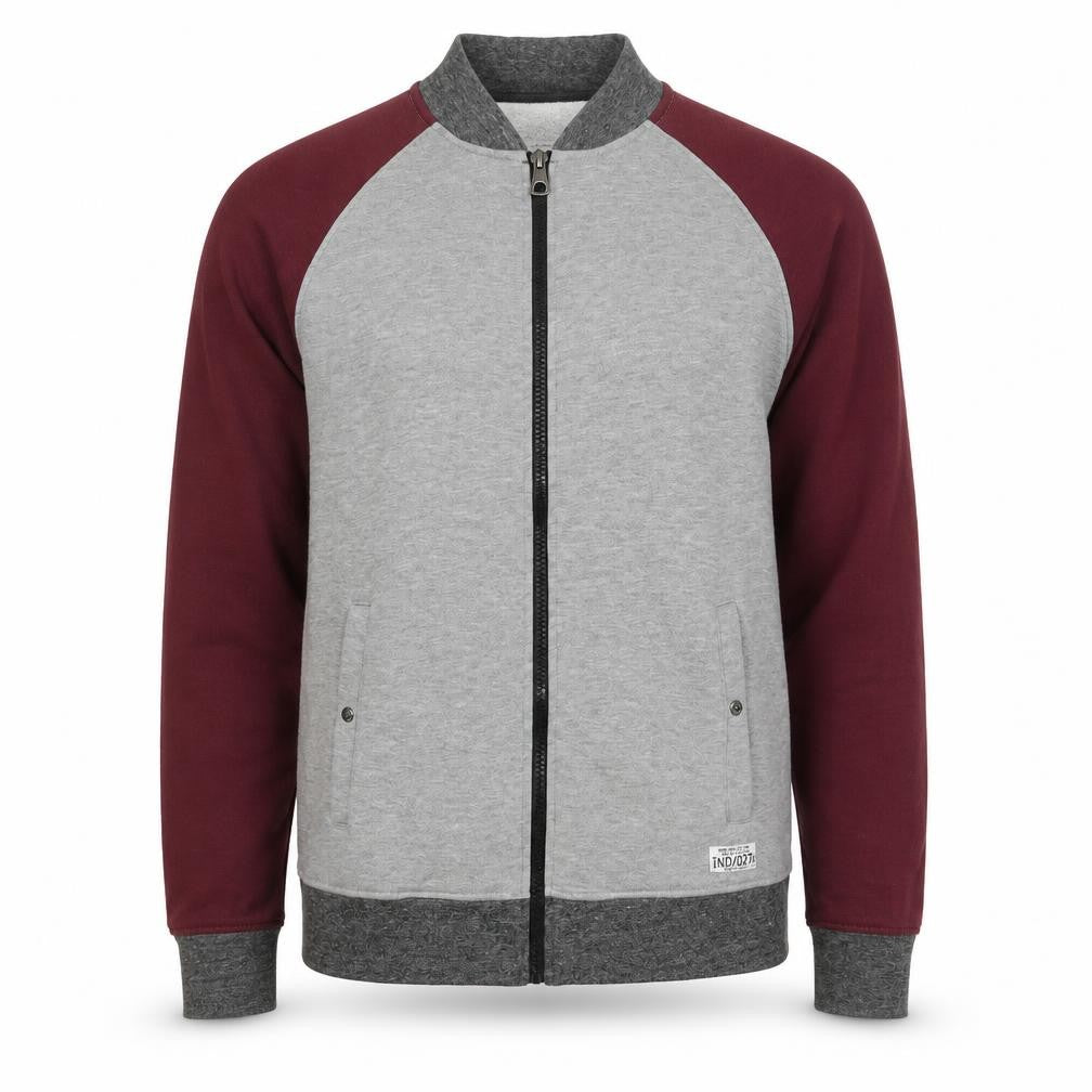 Indigo Mens Grey Polyester Full Zip Sweatshirt Size S