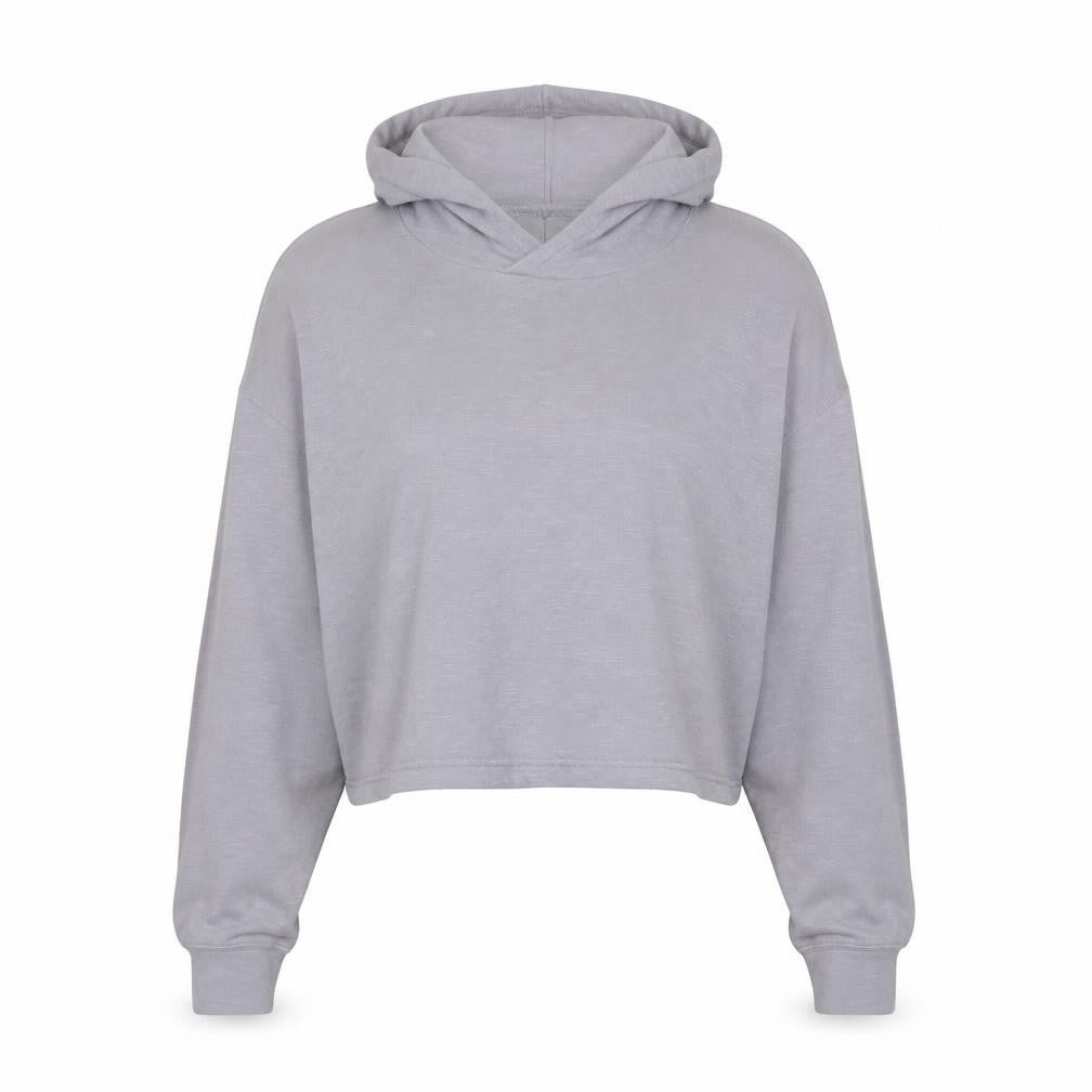 Fabletics Womens Grey Cotton Pullover Hoodie Size S Pullover - Cropped