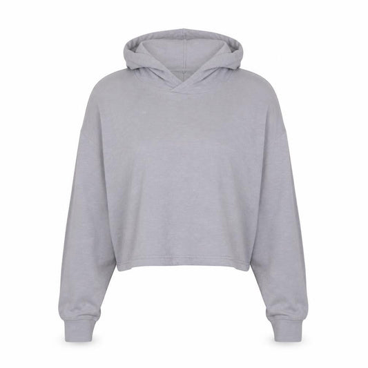 Fabletics Womens Grey Cotton Pullover Hoodie Size S Pullover - Cropped