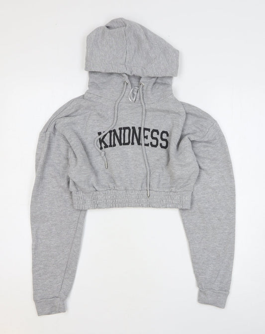 PINK Womens Grey Cotton Pullover Hoodie Size M Pullover