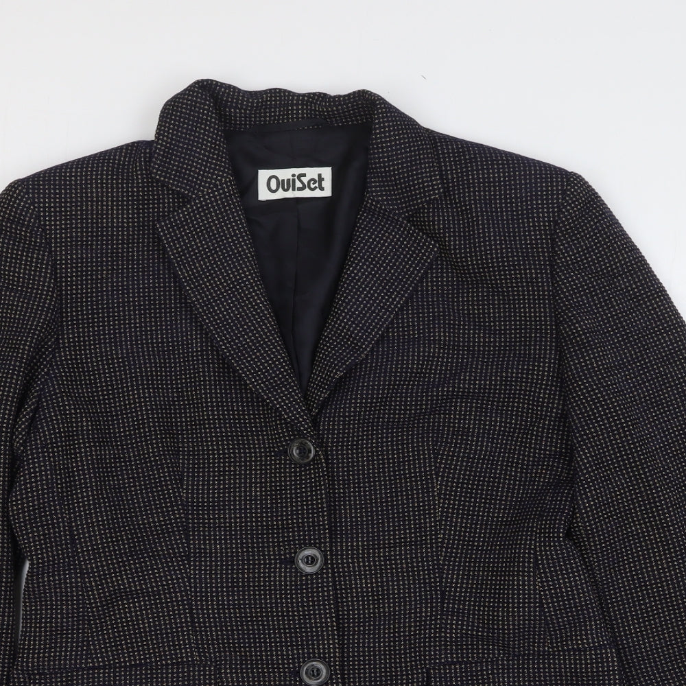 Oui Set Womens Blue Wool Jacket Suit Jacket Size 12
