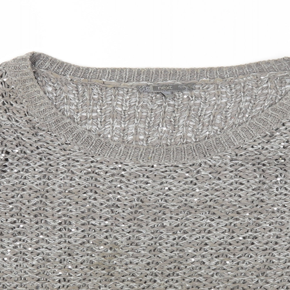 NEXT Womens Grey Scoop Neck Acrylic Pullover Jumper Size XL