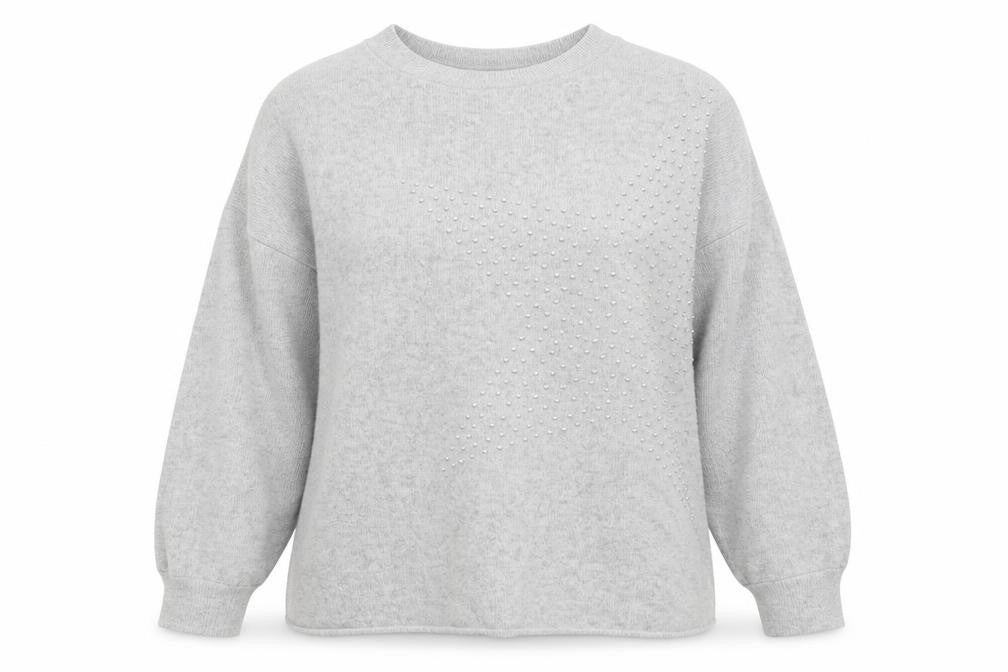 F&F Womens Grey Round Neck Viscose Pullover Jumper Size 14