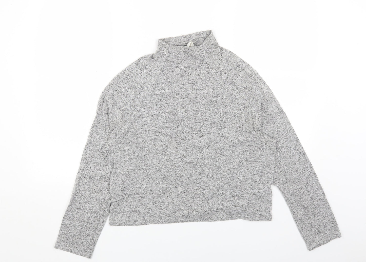 H&M Womens Grey Roll Neck Viscose Pullover Jumper Size S