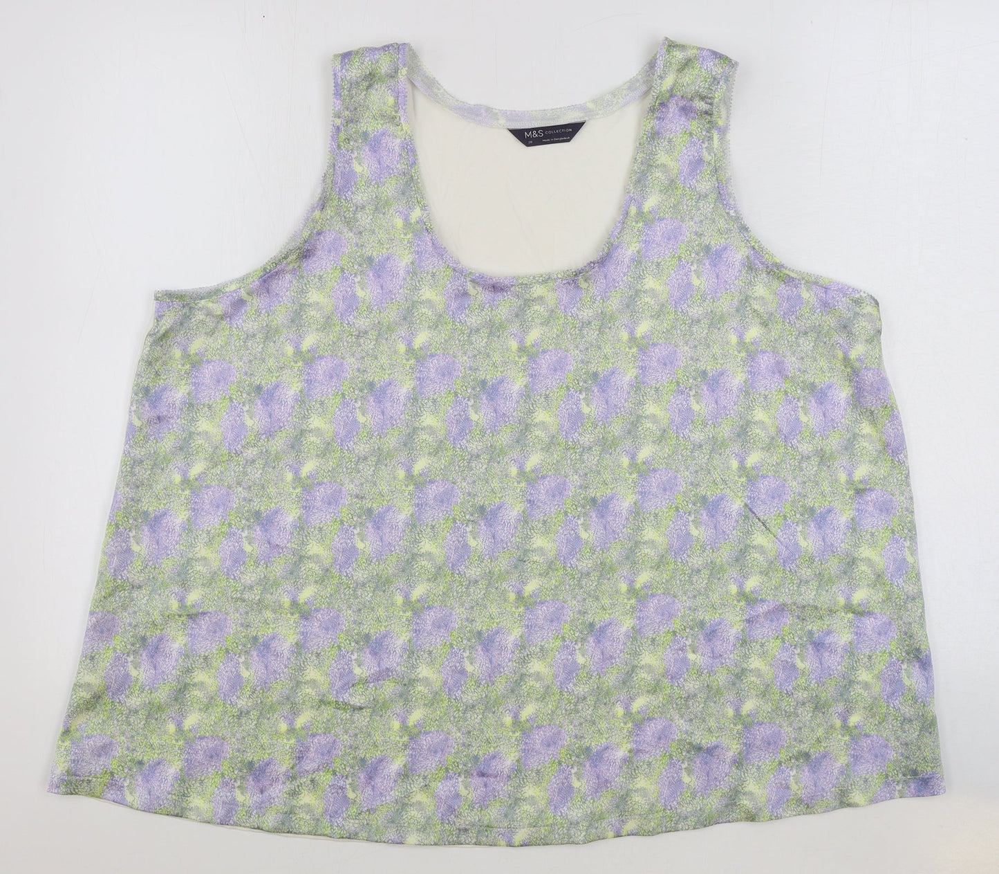 Marks and Spencer Womens Multicoloured Floral Polyester Basic Tank Size 20 Round Neck