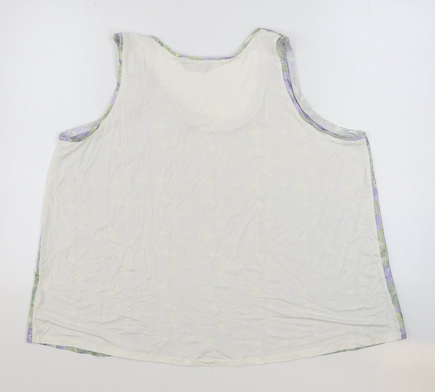Marks and Spencer Womens Multicoloured Floral Polyester Basic Tank Size 20 Round Neck