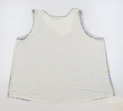 Marks & Spencer Womens Multicoloured Floral Polyester Basic Tank Size 20 Round Neck