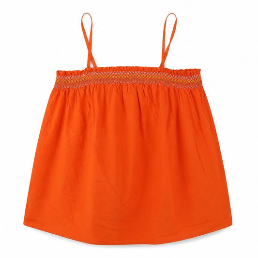 Marks and Spencer Womens Orange 100% Cotton Basic Tank Size 22 Square Neck