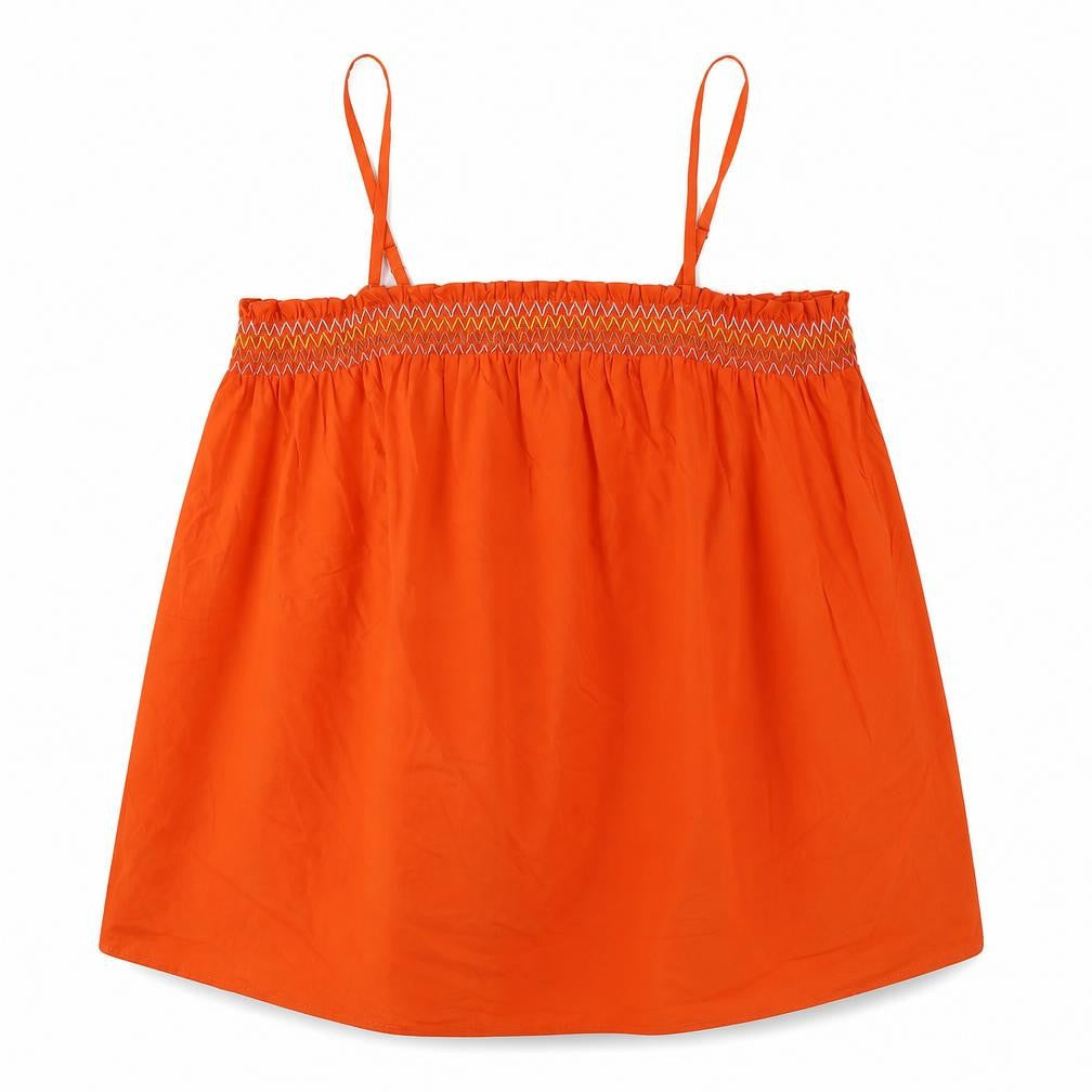 Marks & Spencer Womens Orange 100% Cotton Basic Tank Size 22 Square Neck