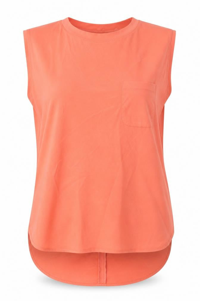 Mango Womens Orange Polyester Basic Blouse Size XS Round Neck