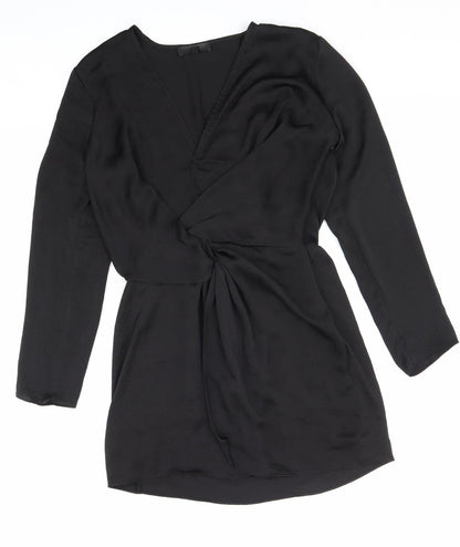 Missguided Womens Black Polyester Mini Size 10 Sweetheart Zip