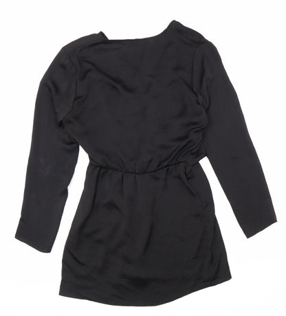 Missguided Womens Black Polyester Mini Size 10 Sweetheart Zip