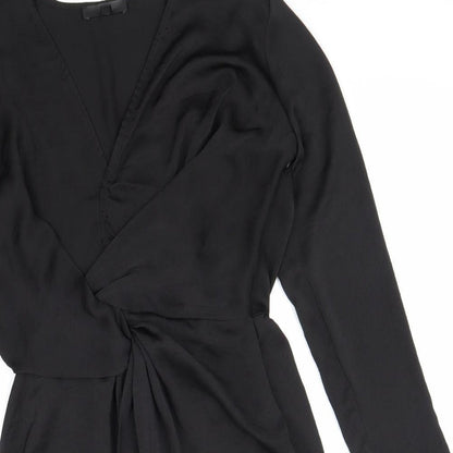 Missguided Womens Black Polyester Mini Size 10 Sweetheart Zip