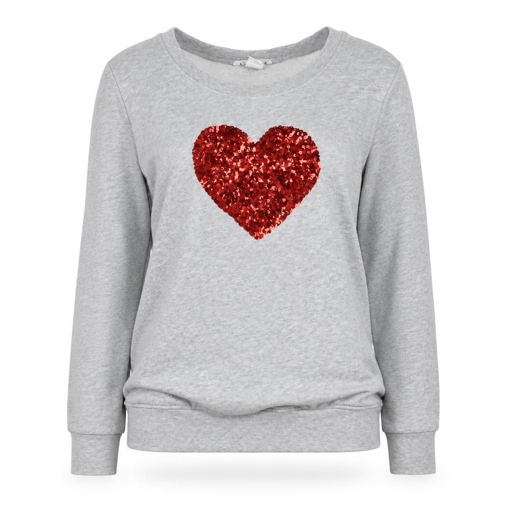 H&M Womens Grey Cotton Pullover Sweatshirt Size S Pullover - Heart