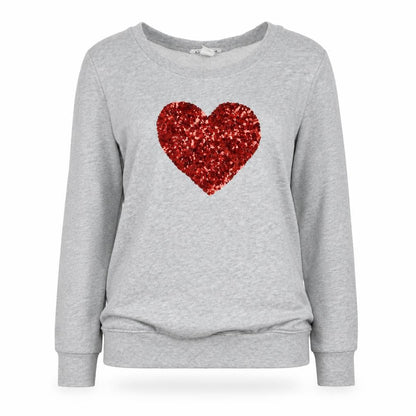 H&M Womens Grey Cotton Pullover Sweatshirt Size S Pullover - Heart
