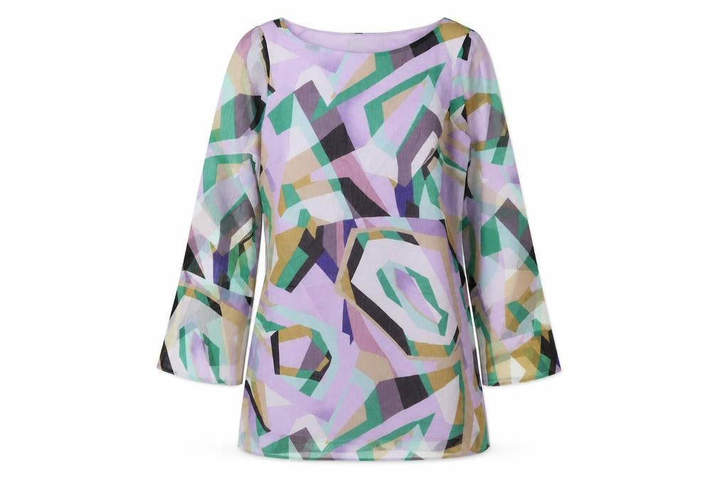 Wallis Womens Purple Geometric Polyester Mini Size S Round Neck Pullover