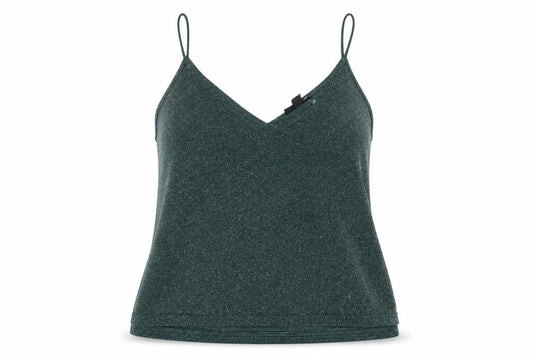 Topshop Womens Green Polyester Camisole Tank Size 10 V-Neck