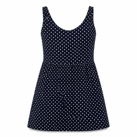 H&M Womens Blue Polka Dot Viscose Tank Dress Size 8 Scoop Neck Pullover