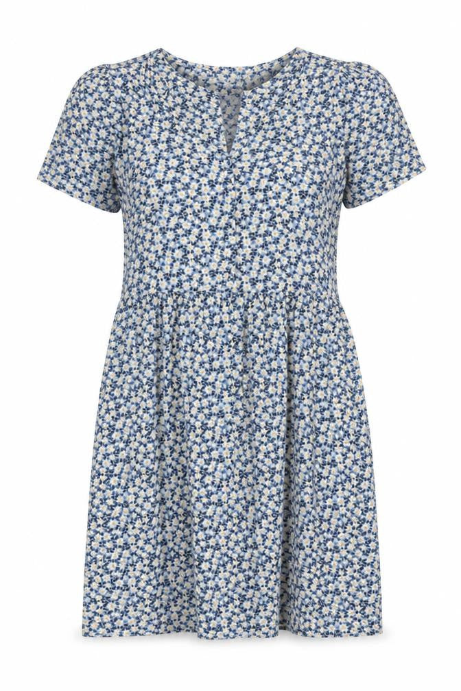 F&F Womens Blue Floral Polyester A-Line Size 10 V-Neck Pullover