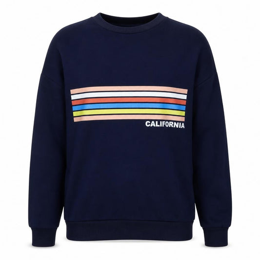 PRETTYLITTLETHING Womens Blue Polyester Pullover Sweatshirt Size 8 Pullover - California, Tunic