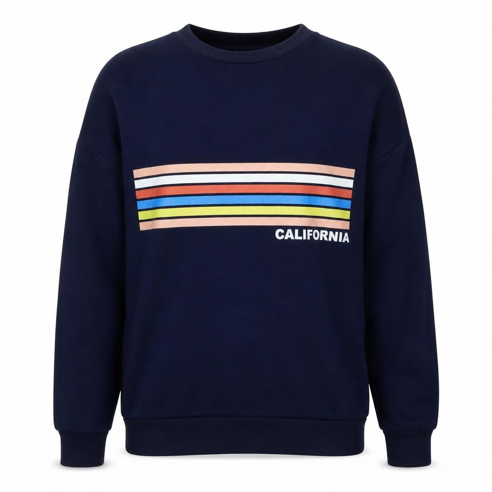 PRETTYLITTLETHING Womens Blue Polyester Pullover Sweatshirt Size 8 Pullover - California, Tunic