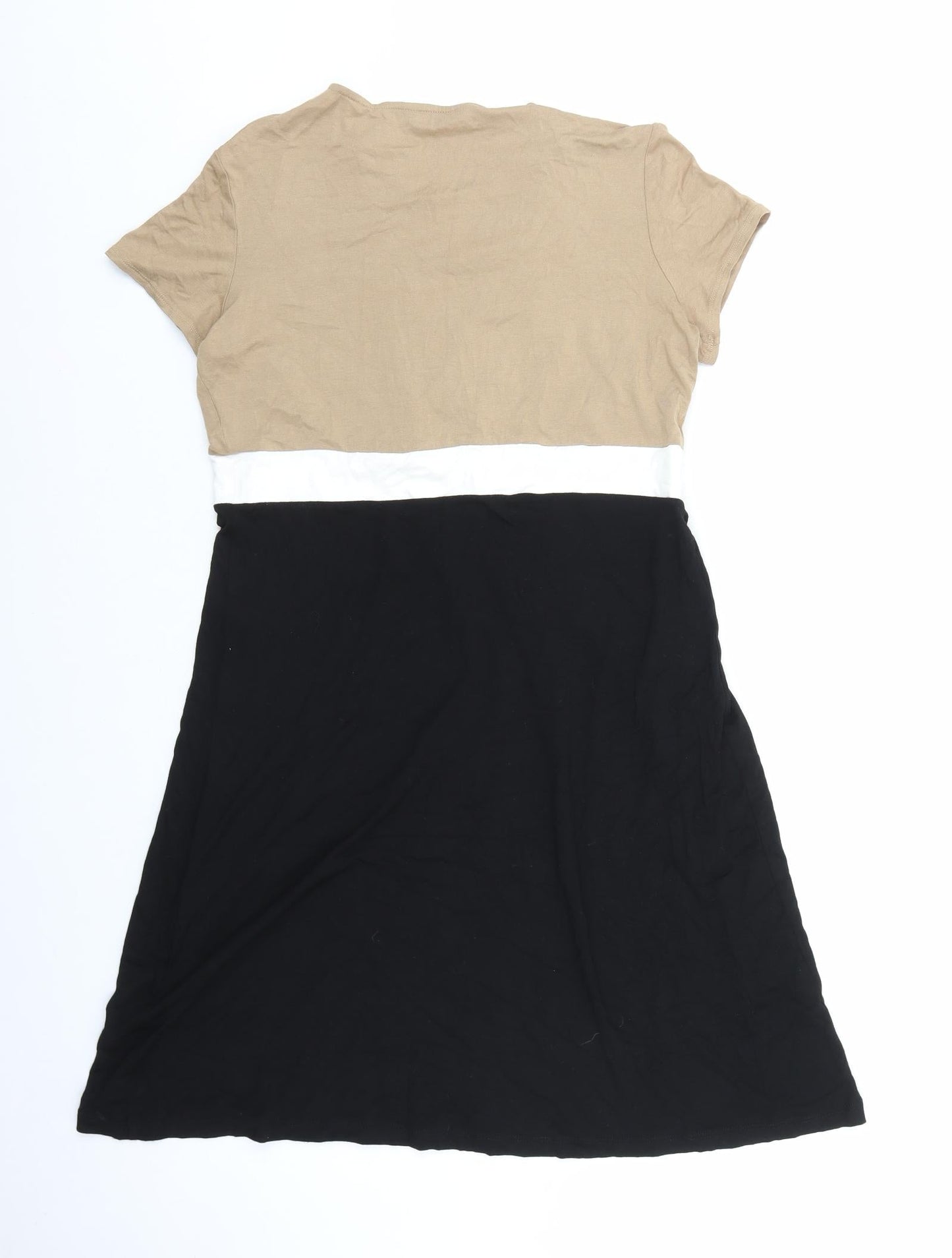 TU Womens Black Colourblock Viscose Shift Size 14 Sweetheart Pullover