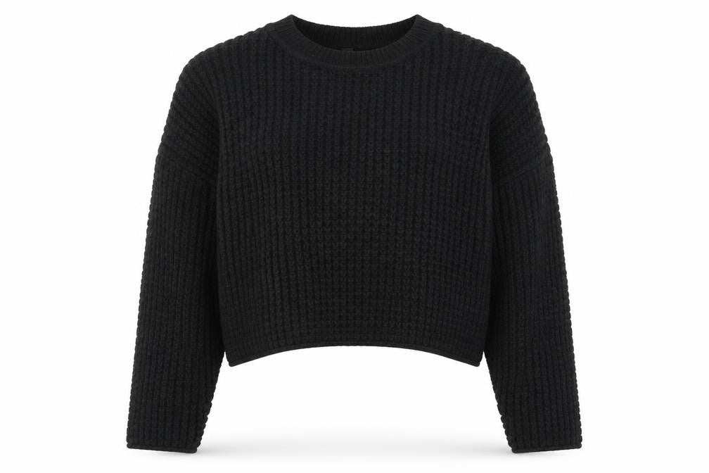 New Look Womens Black Round Neck Acrylic Pullover Jumper Size L