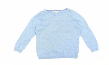 Forever 21 Womens Blue Round Neck Cotton Pullover Jumper Size S