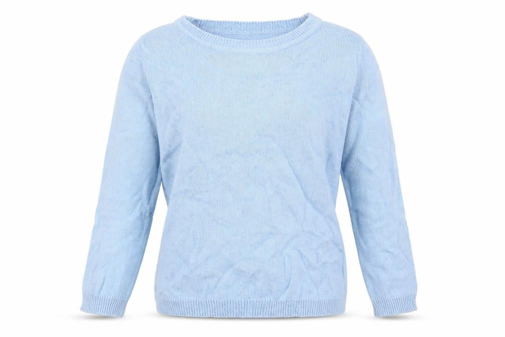 FOREVER 21 Womens Blue Round Neck Cotton Pullover Jumper Size S