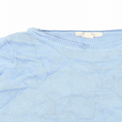 Forever 21 Womens Blue Round Neck Cotton Pullover Jumper Size S