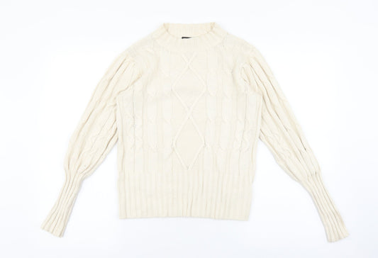 Rachel Zoe Womens Beige Round Neck Rayon Pullover Jumper Size M