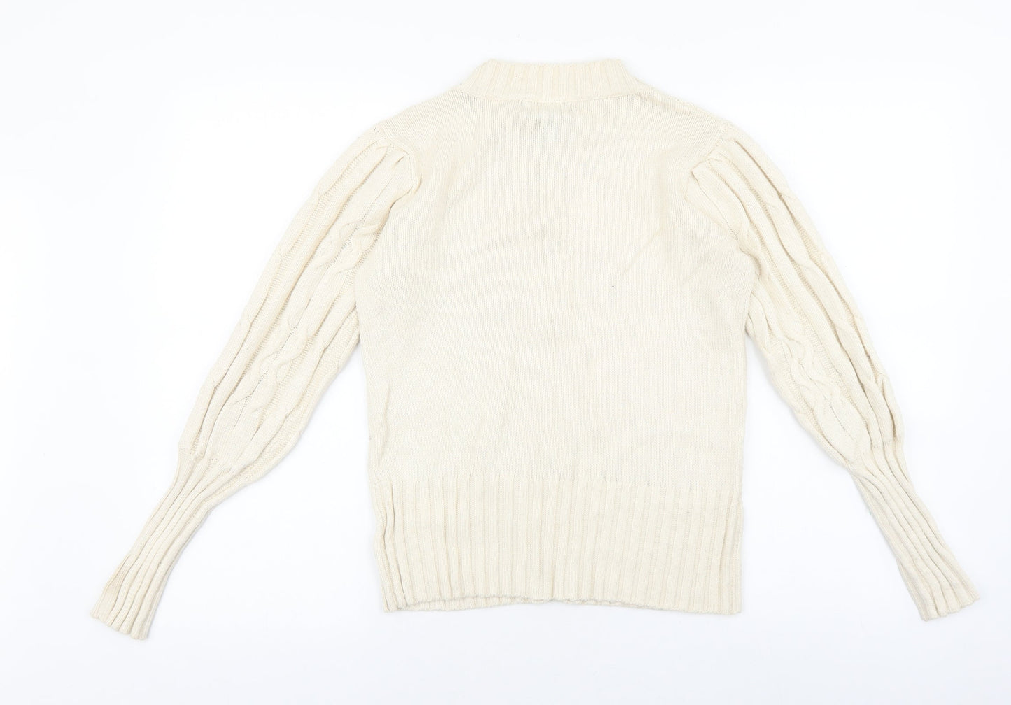 Rachel Zoe Womens Beige Round Neck Rayon Pullover Jumper Size M
