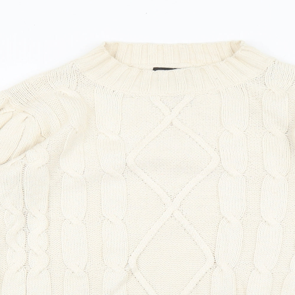 Rachel Zoe Womens Beige Round Neck Rayon Pullover Jumper Size M