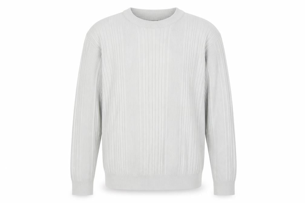Springfield Mens Grey Crew Neck Acrylic Pullover Jumper Size S