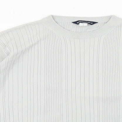 Springfield Mens Grey Crew Neck Acrylic Pullover Jumper Size S