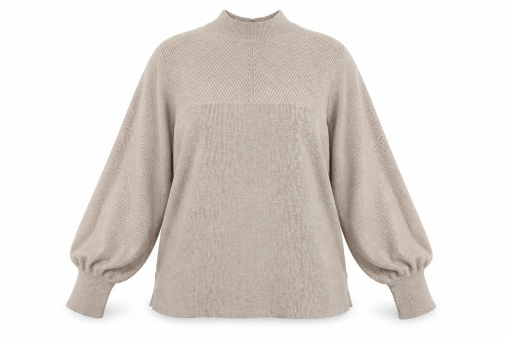 Marks & Spencer Womens Beige High Neck Viscose Pullover Jumper Size XL