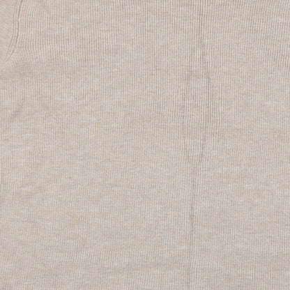 Marks & Spencer Womens Beige High Neck Viscose Pullover Jumper Size XL