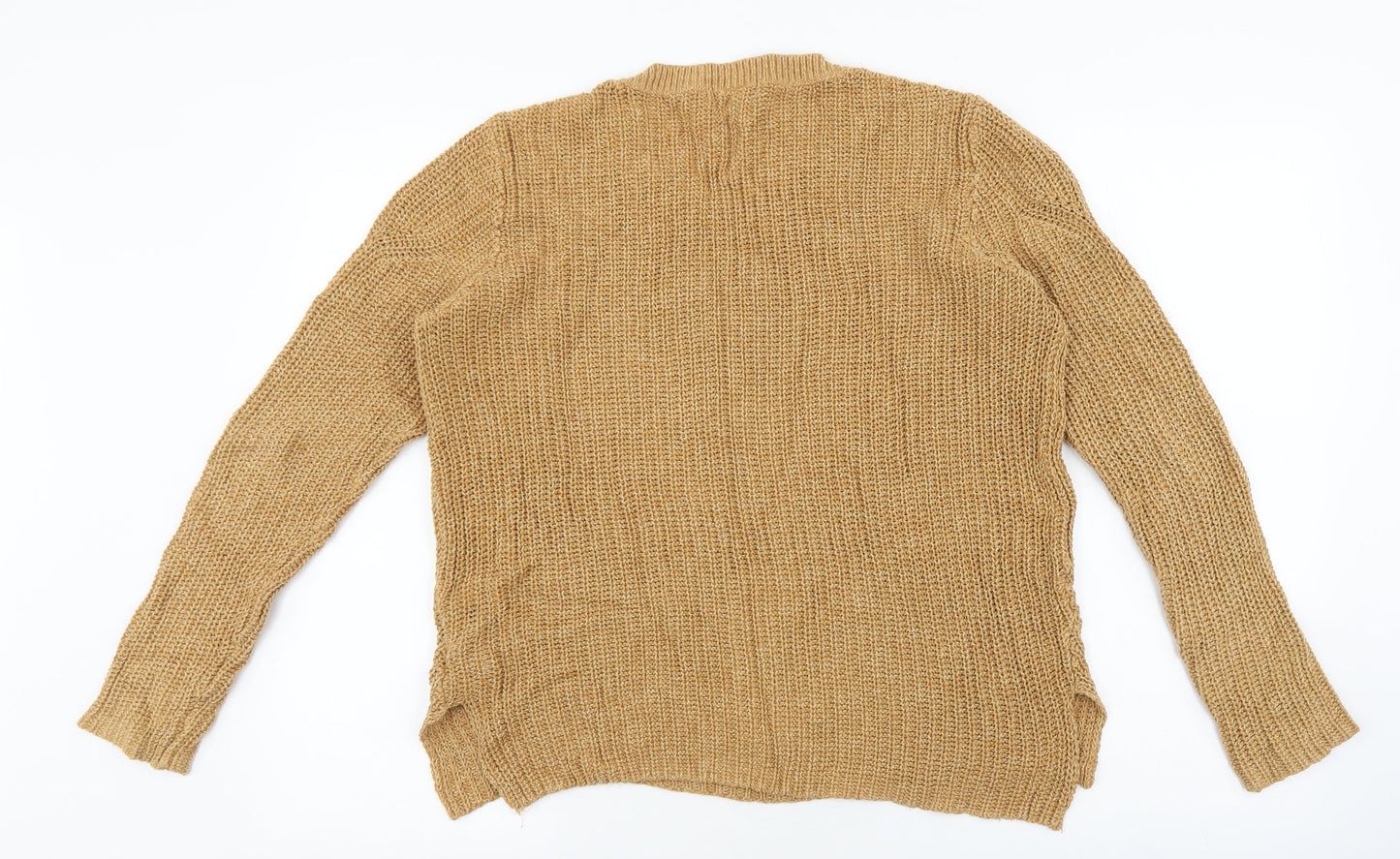 H&M Womens Brown Round Neck Cotton Pullover Jumper Size M