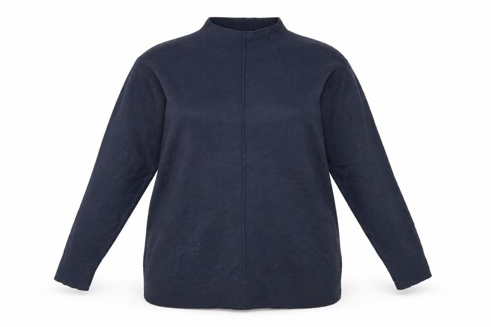 Marks & Spencer Womens Blue High Neck Acrylic Pullover Jumper Size L