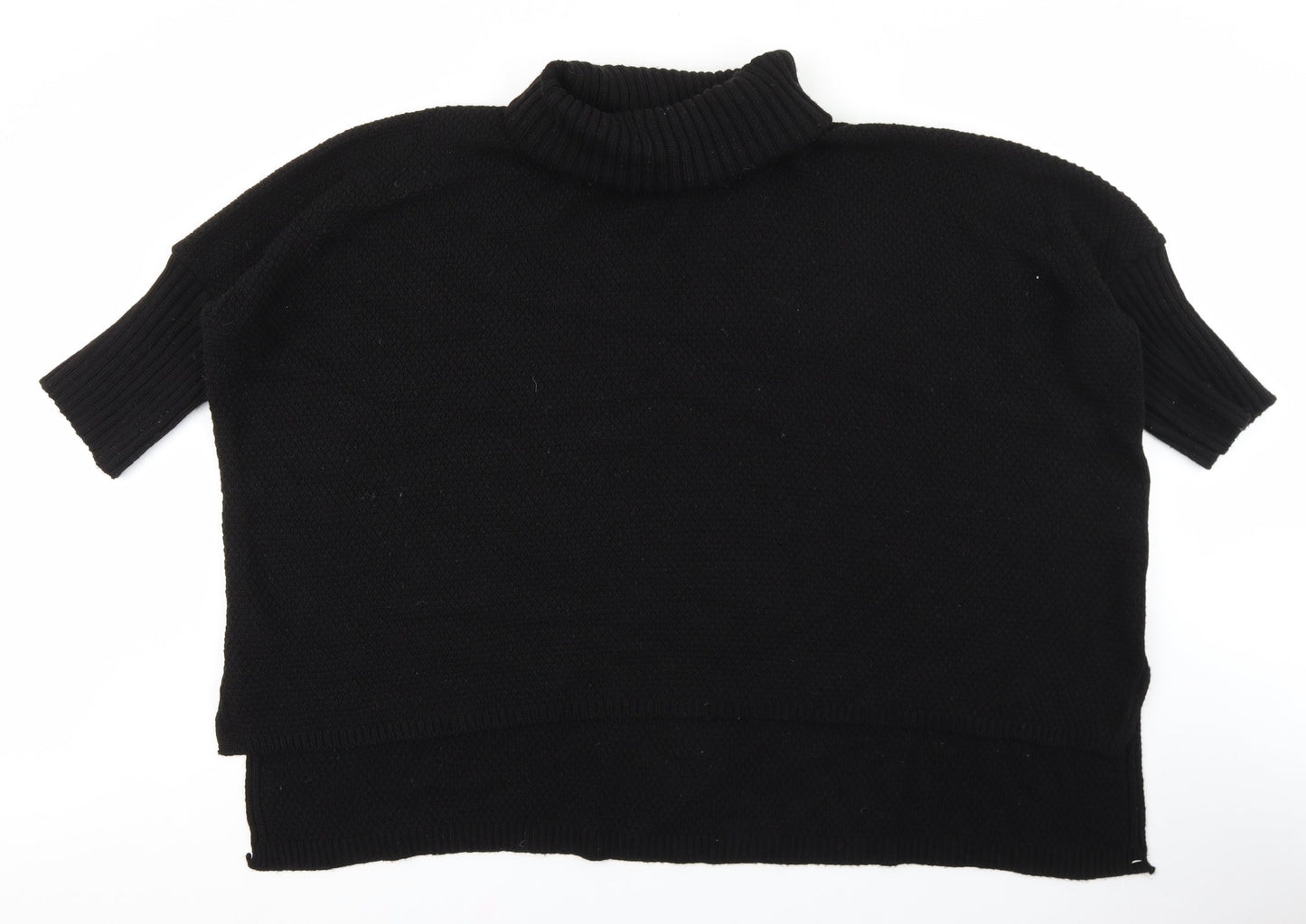 PRETTYLITTLETHING Womens Black Roll Neck Acrylic Pullover Jumper Size S