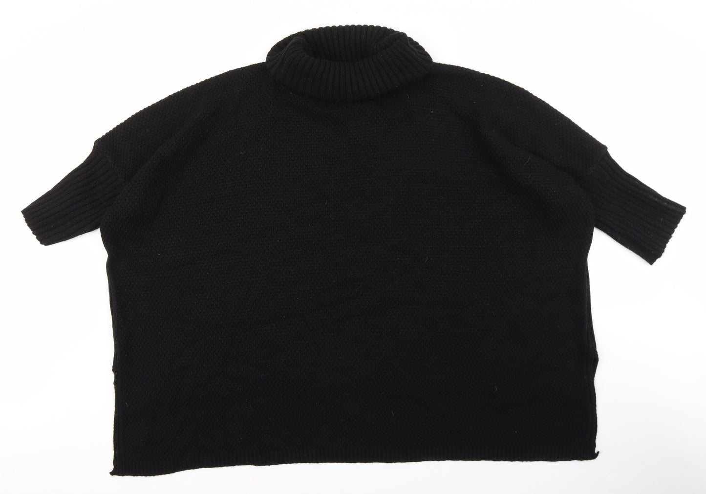 PRETTYLITTLETHING Womens Black Roll Neck Acrylic Pullover Jumper Size S